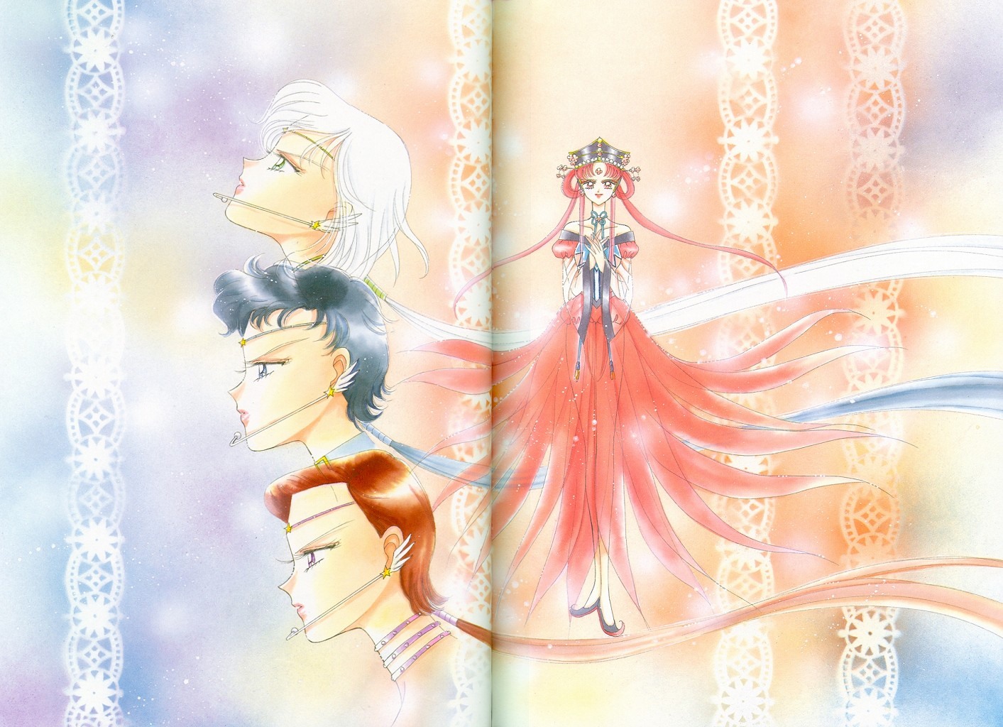 her and her faithful senshi, the three lights